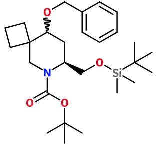 (image for) MC085252 (7S)-9-(Benyloxy)-7-(((tert-butyldimethylsilyl)methyl)-6-azaspiro[3,5]nonane-6-carboxylic acid tert-butyl ester